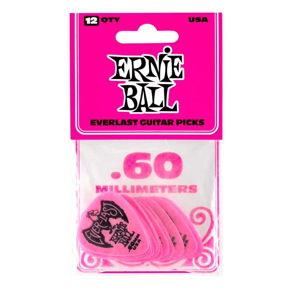Everlast Picks - 0.60mm Pink - 12 Pack