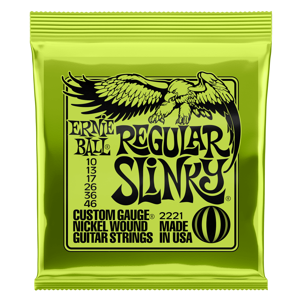 ERNIE BALL Regular Slinky Nickel Wound Electric Guitar Strings 10-46 Gauge P02221