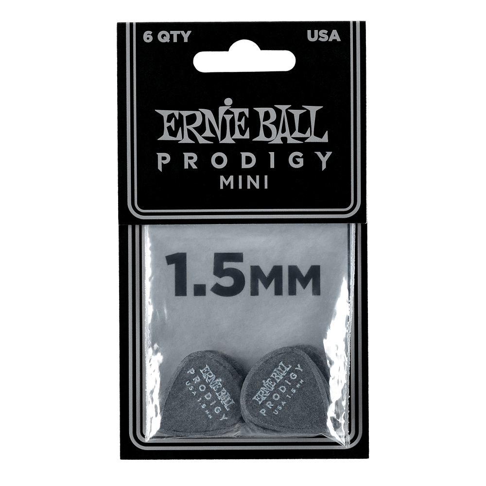 Prodigy Guitar Picks - Mini 1.5mm Black - 6 Pack