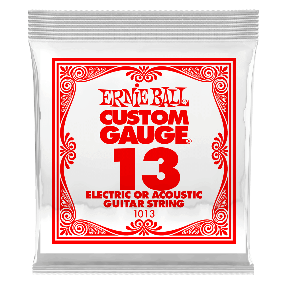 ERNIE BALL .013 Plain Steel Electric or Acoustic Guitar Strings 6 Pack P01013