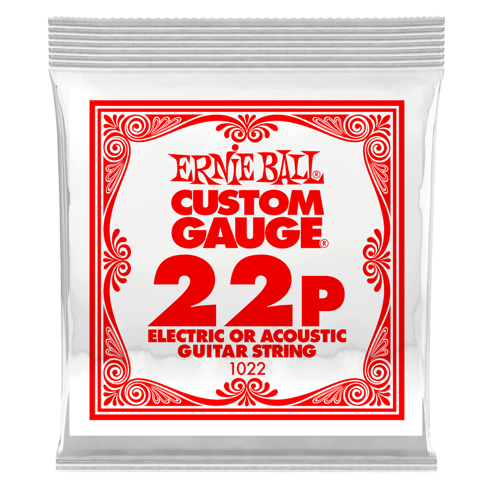 ERNIE BALL .022 Plain Steel Electric or Acoustic Guitar Strings 6 Pack P01022