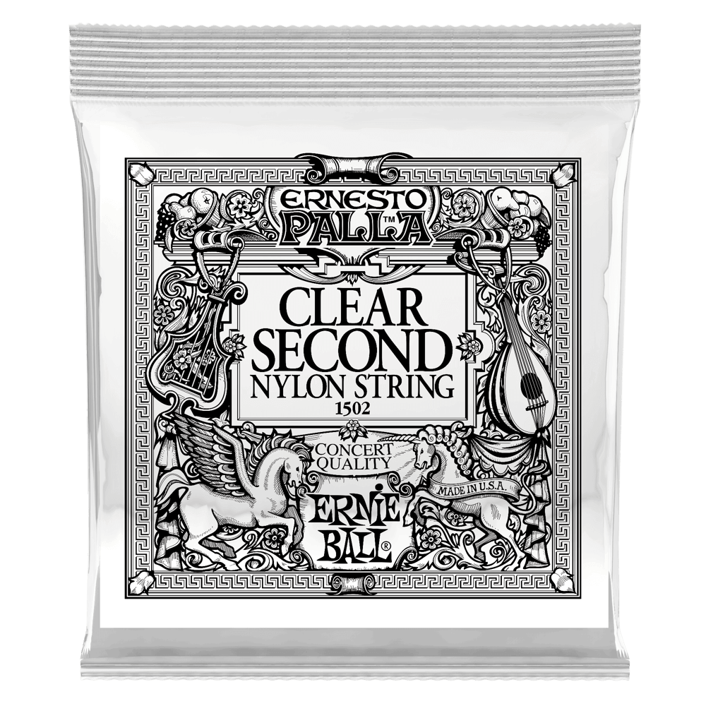 ERNIE BALL Clear 2nd Ernesto Palla Nylon Classical Guitar Strings 6 Pack P01502
