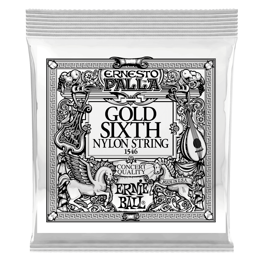 ERNIE BALL Gold 6th Ernesto Palla Nylon Classical Guitar Strings 6 Pack P01546