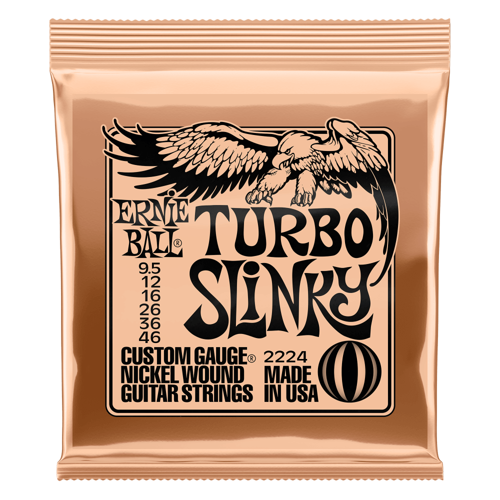 ERNIE BALL Turbo Slinky Nickel Wound Electric Guitar Strings 9.5-46 Gauge P02224