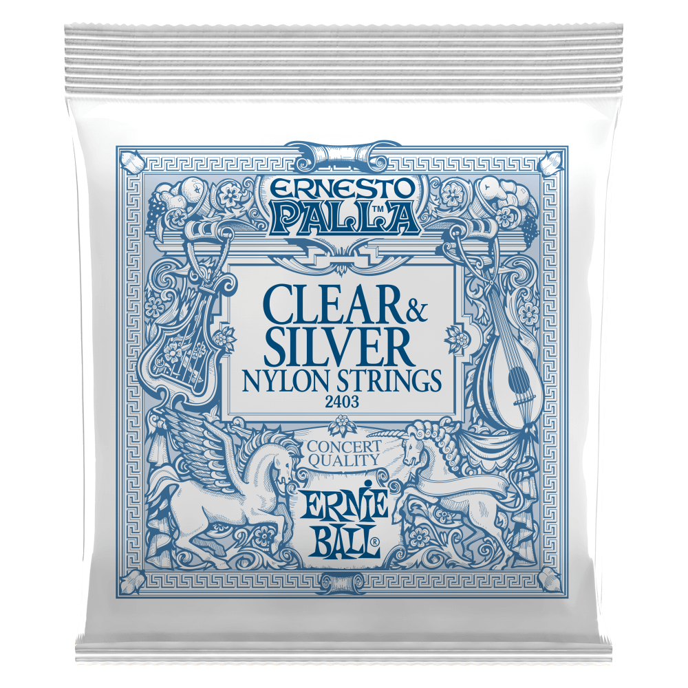 ERNIE BALL Ernesto Palla Nylon Classical Guitar Strings - Clear & Silver P02403