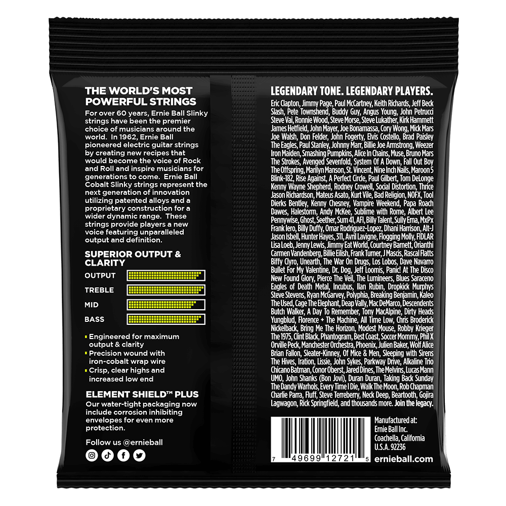 ERNIE BALL Regular Slinky Cobalt Electric Guitar Strings 10-46 Gauge P02721