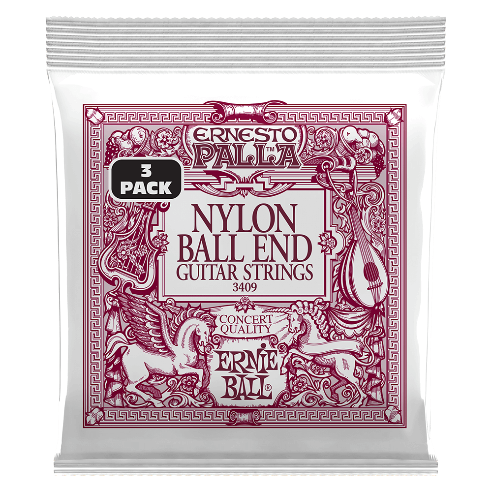 ERNIE BALL Ernesto Palla Nylon Ball End Classical Guitar Strings - Black & Gold - 3 Pack P03409
