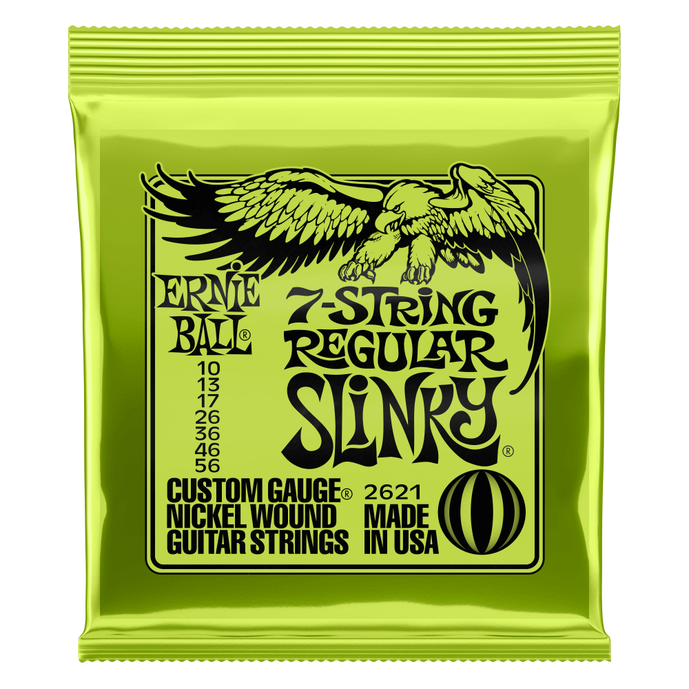 ERNIE BALL Regular Slinky Nickel Wound 7-String Electric Guitar Strings 10-56 Gauge P02621