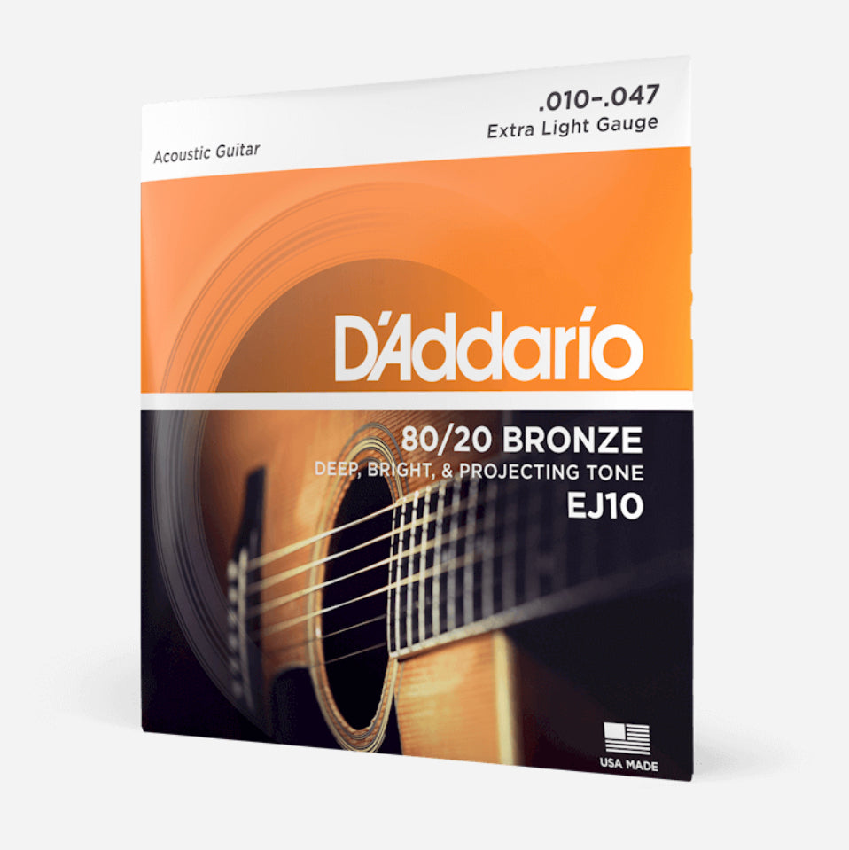 D’ADDARIO EJ10 10-47 Extra Light Acoustic Guitar Strings