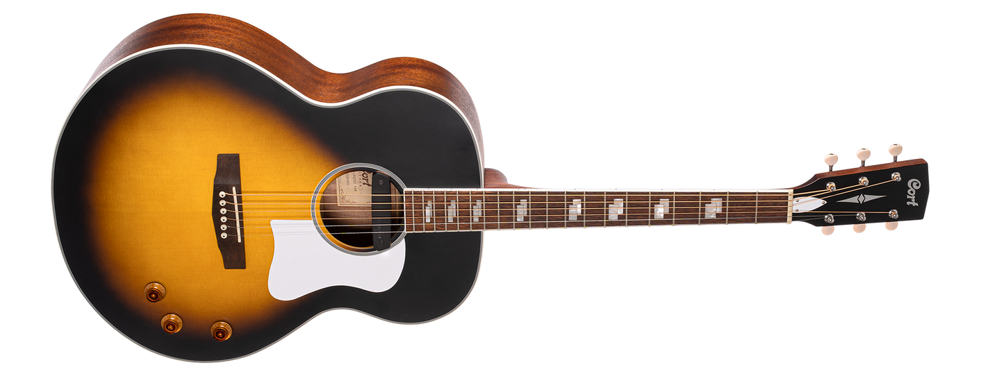 CORT CJ RETRO-VSM ELECTRO ACOUSTIC GUITAR W/BAG Vintage Sunburst Matte