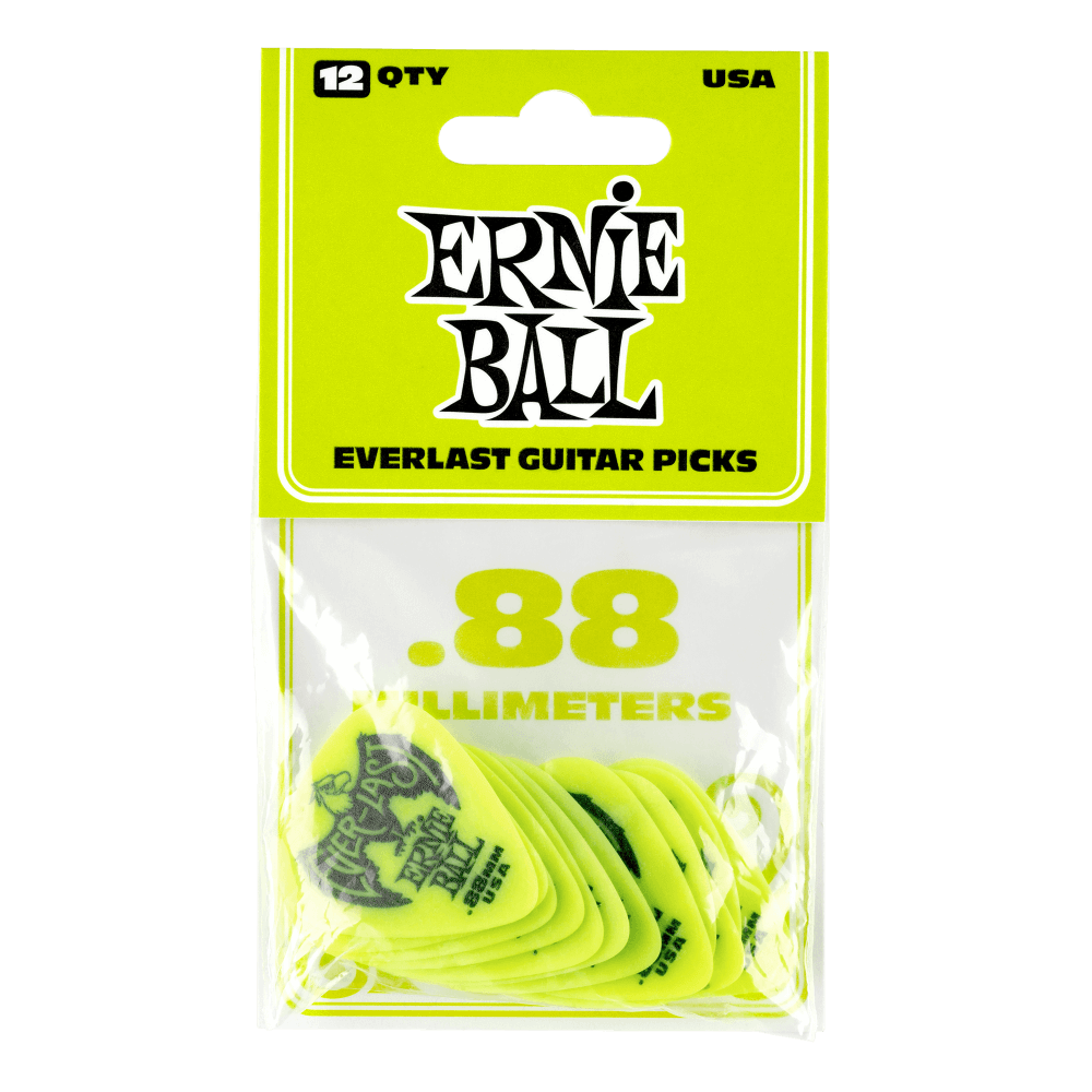 Everlast Picks - 0.88mm Green - 12 Pack