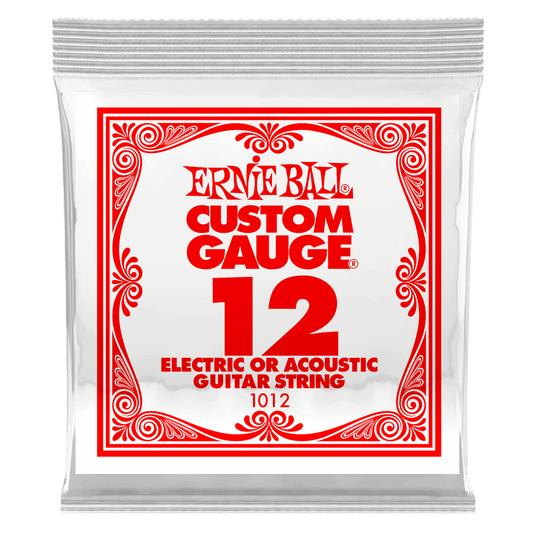 ERNIE BALL .012 Plain Steel Electric or Acoustic Guitar Strings 6 Pack P01012