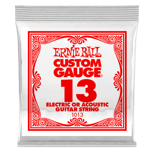 ERNIE BALL .013 Plain Steel Electric or Acoustic Guitar Strings 6 Pack P01013