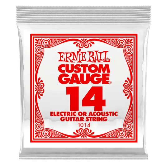 ERNIE BALL .014 Plain Steel Electric or Acoustic Guitar Strings 6 Pack P01014