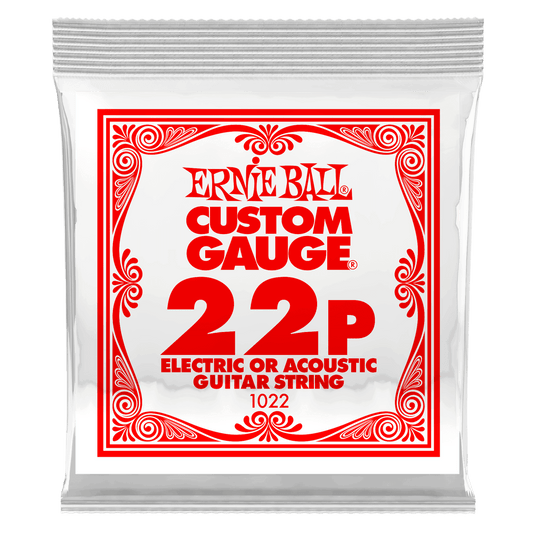 ERNIE BALL .022 Plain Steel Electric or Acoustic Guitar Strings 6 Pack P01022