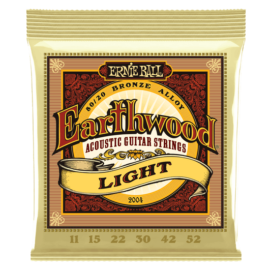 ERNIE BALL Light Earthwood 80/20 Bronze Acoustic Guitar Strings 11-52 Gauge P02004