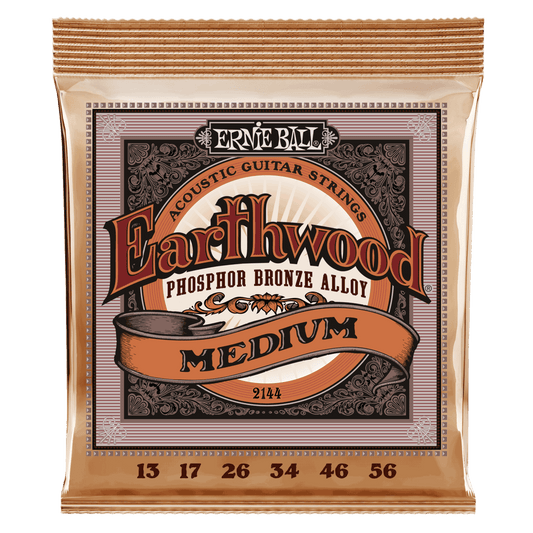 ERNIE BALL Medium Earthwood Phosphor Bronze Acoustic Guitar Strings 13-56 Gauge P02144
