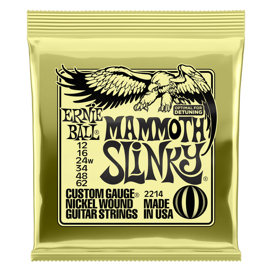 ERNIE BALL Mammoth Slinky Nickel Wound Electric Guitar Strings with wound G 12-62 Gauge P02214