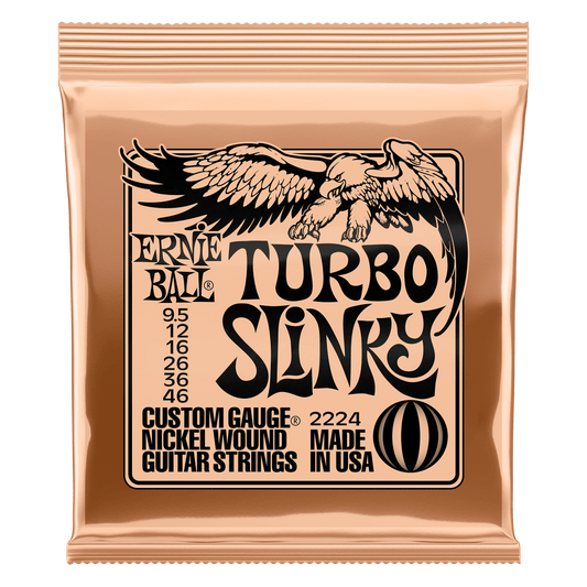 ERNIE BALL Turbo Slinky Nickel Wound Electric Guitar Strings 9.5-46 Gauge P02224