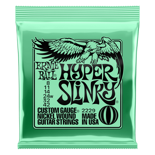 ERNIE BALL Hyper Slinky Nickel Wound Electric Guitar Strings 8-42 Gauge P02229