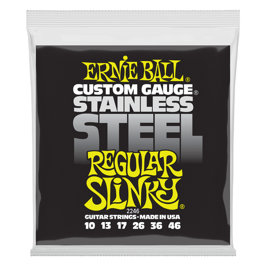 ERNIE BALL Regular Slinky Stainless Steel Wound Electric Guitar Strings 10-46 Gauge P02246