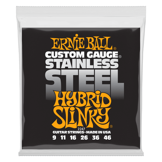 ERNIE BALL Hybrid Slinky Stainless Steel Wound Electric Guitar Strings 9-46 Gauge P02247