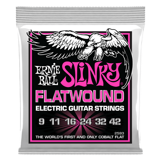 ERNIE BALL Super Slinky Cobalt Flatwound Electric Guitar Strings 9-42 Gauge P02593