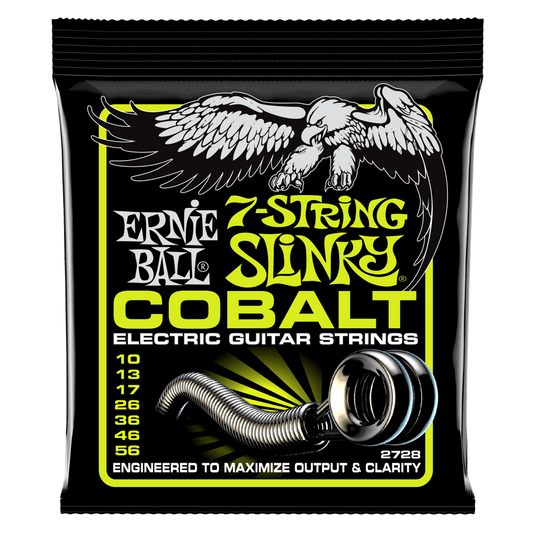 ERNIE BALL Regular Slinky Cobalt 7-String Electric Guitar Strings 10-56 Gauge P02728