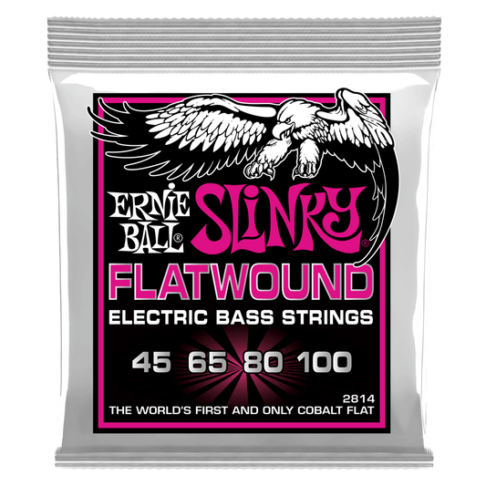 Ernie Ball Super Slinky Cobalt Flatwound Electric Bass Strings 45-100 Gauge P02814