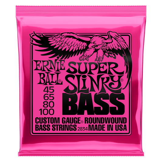 Ernie Ball Super Slinky Nickel Wound Electric Bass Strings 45-100 Gauge P02834