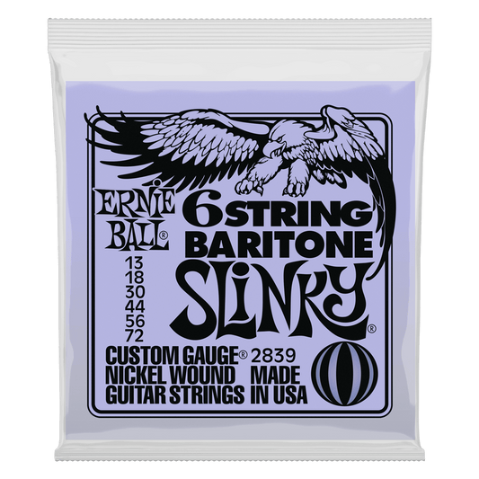 ERNIE BALL Slinky 6-String w/ small ball end Baritone Guitar Strings 13-72 Gauge P02839