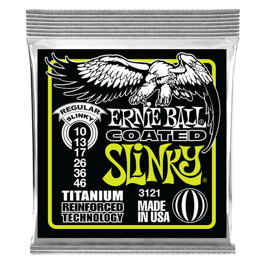 ERNIE BALL Regular Slinky Coated Titanium RPS Electric Guitar Strings 10-46 Gauge P03121