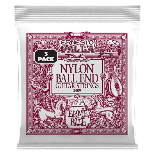 ERNIE BALL Ernesto Palla Nylon Ball End Classical Guitar Strings - Black & Gold - 3 Pack P03409