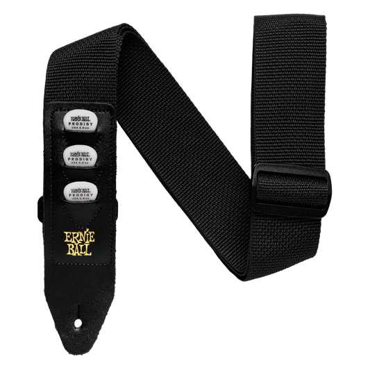 Polypro Pickholder Guitar Strap/Bass Strap - Black
