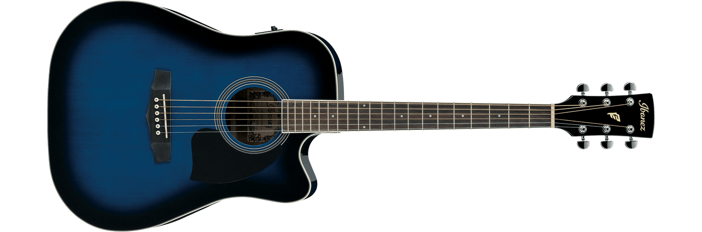 Ibanez PF15ECE-TBS Acoustic Electric Guitar Transparent Blue Sunburst High Gloss