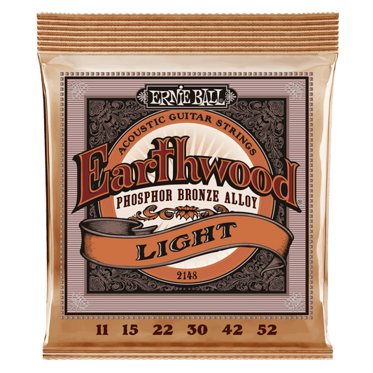 ERNIE BALL Light Earthwood Phosphor Bronze Acoustic Guitar Strings 11-52 Gauge P02148
