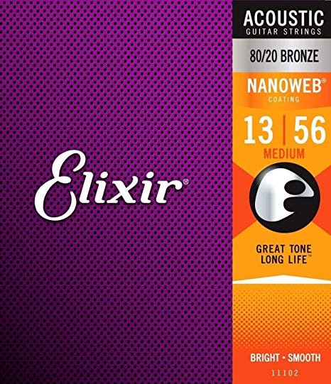 Elixir 11102 Nanoweb Meduim .13-.56 Acoustic Guitar Strings