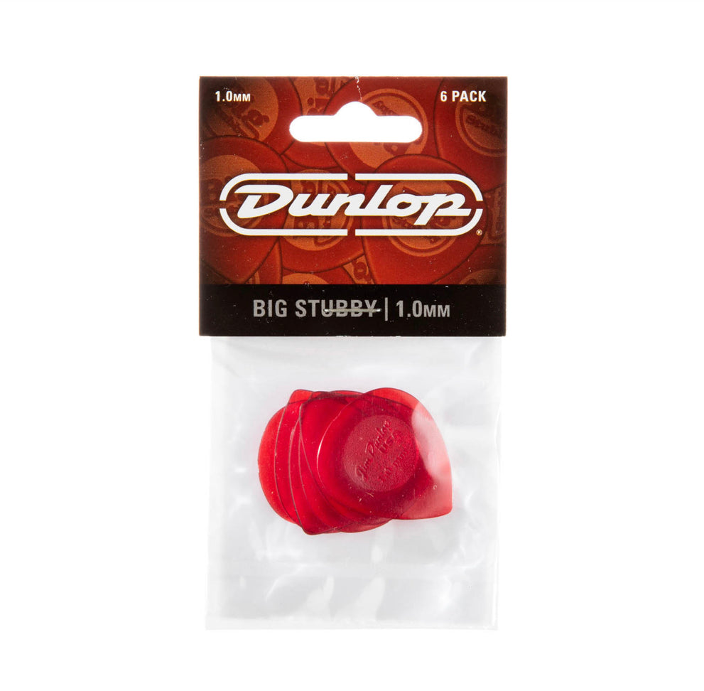 DUNLOP 475P1.0 BIG STUBBY, RED, 1.0MM, 6/PLAYER'S PACK